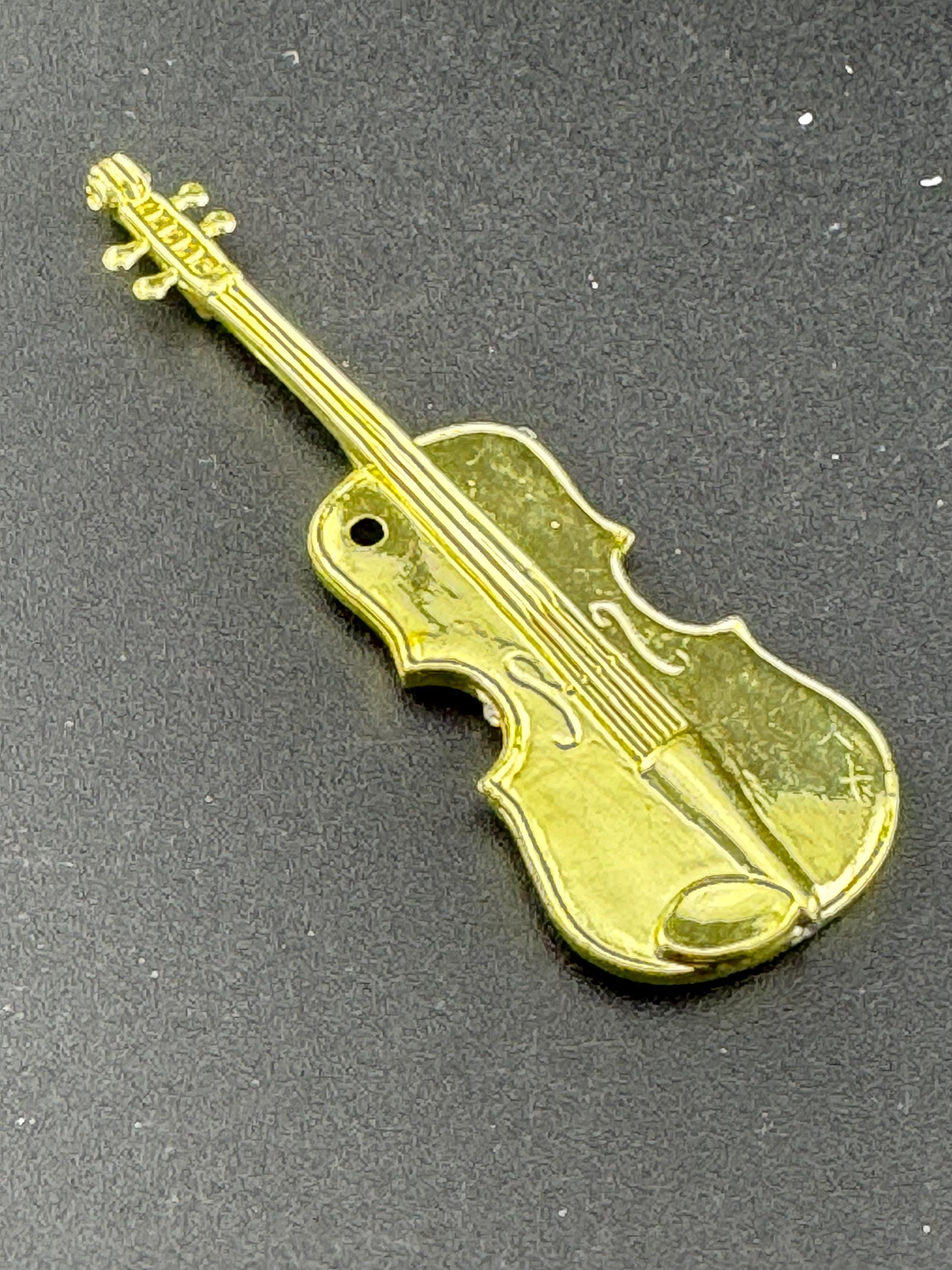 miniature gold violin viola birthday cake topper  musical instruments baking craft decorations