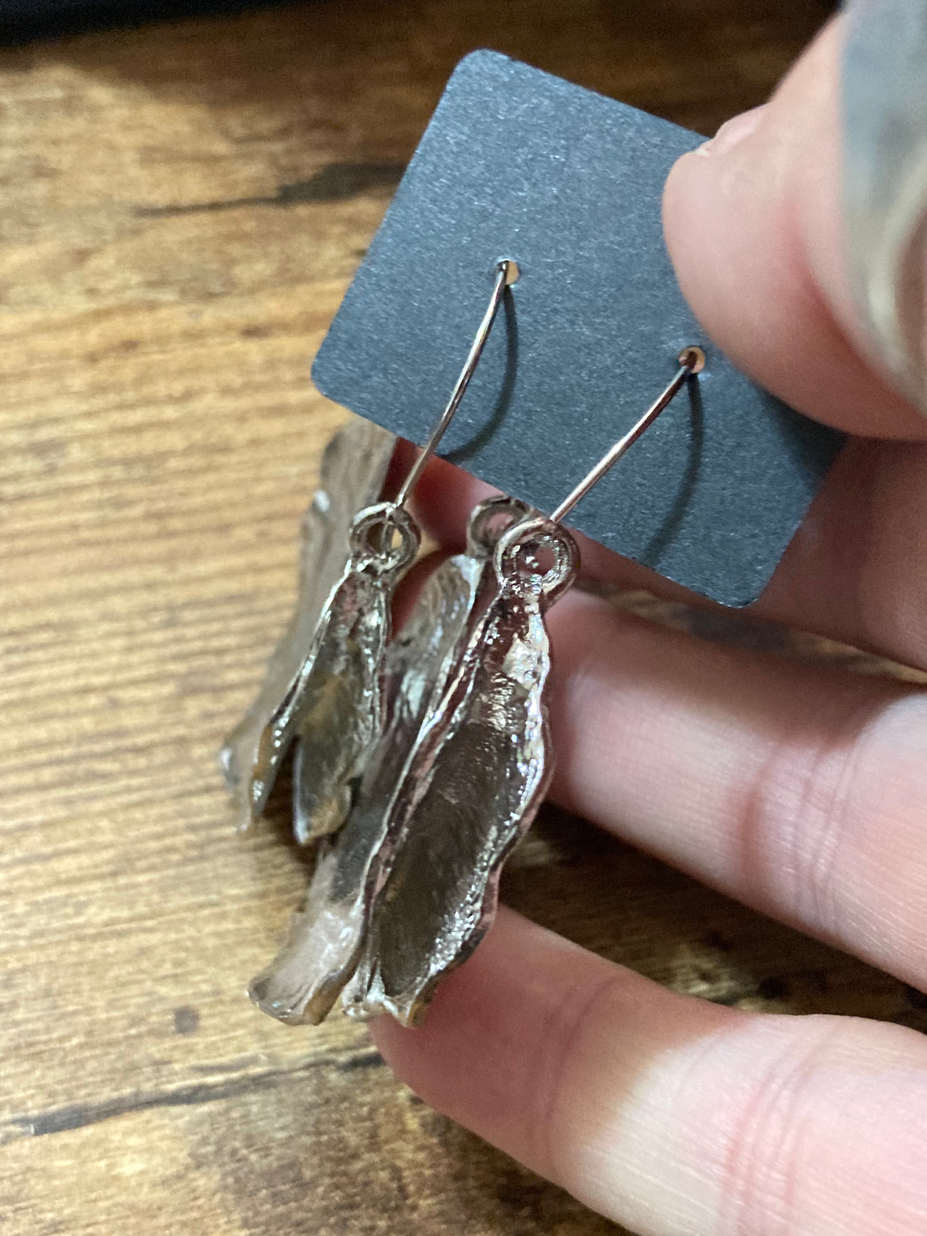 Silver Modernist beaten metal large creole hoop earrings