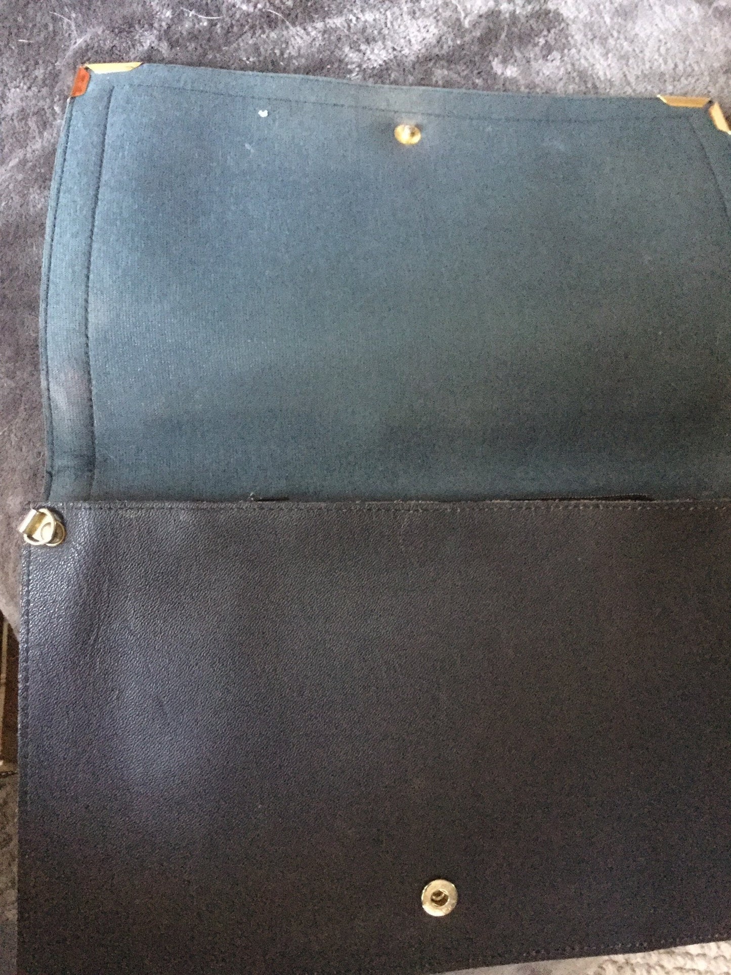 retro 1960s 1970s petit pont brown tapestry clutch bag purse handbag faux brown leather