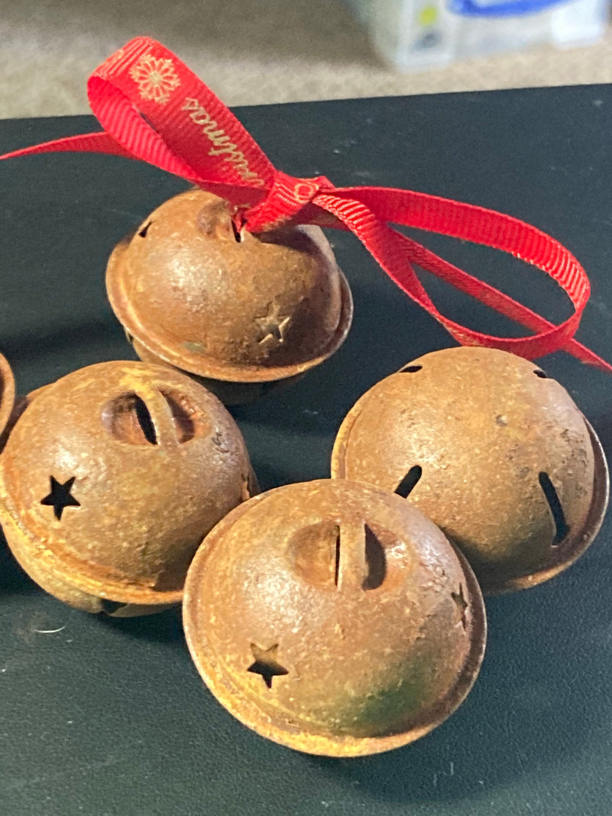 3 X Large 3.5cm Rusty Brass Metal Bells Craft Jingle Bells for Christmas  Rustic Craft 
