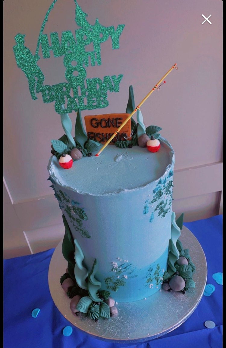 Fishing Cake Topper - Etsy UK