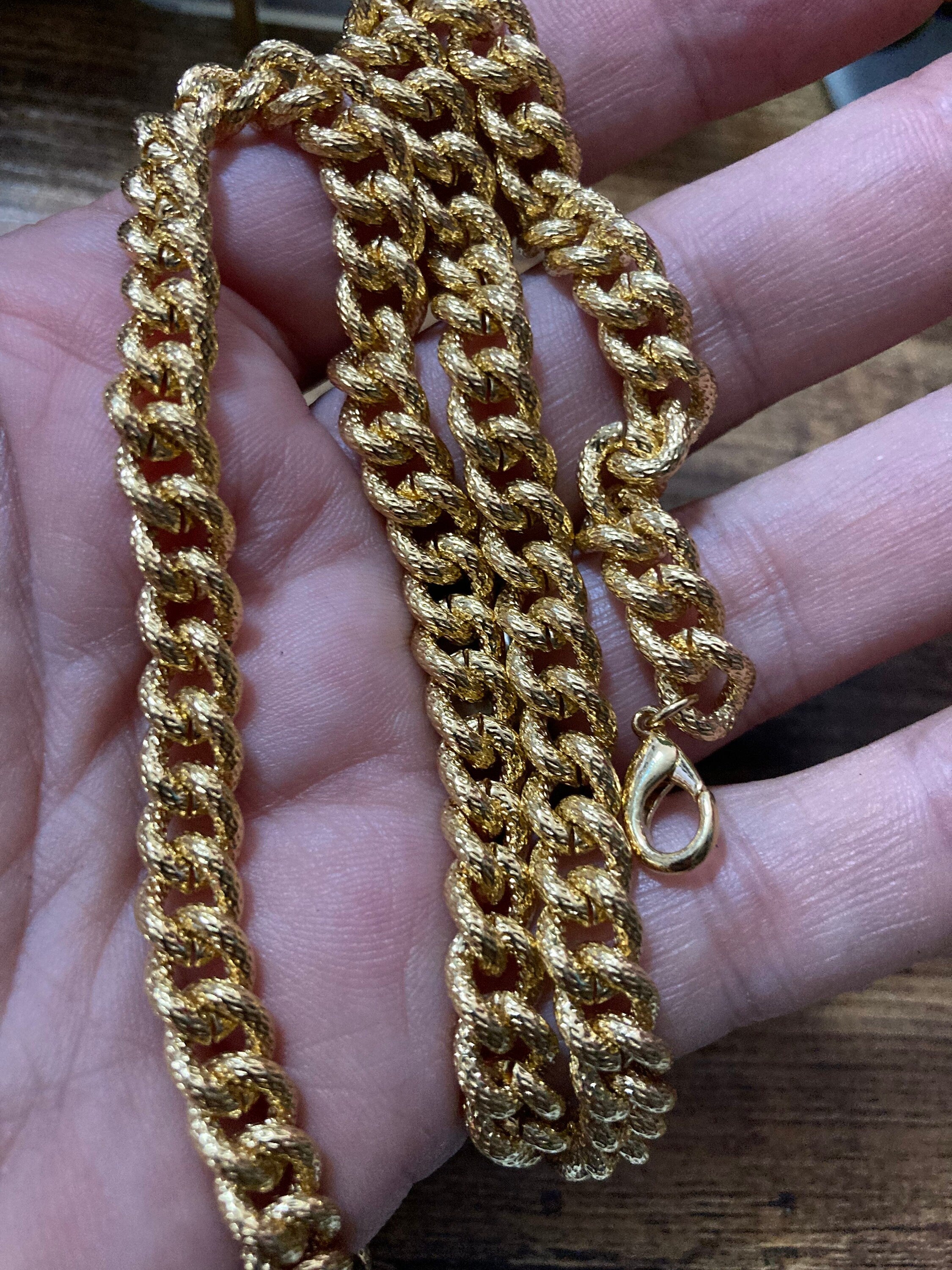 Giant Gold Curb Chain Necklace - Tilly Sveaas Jewellery