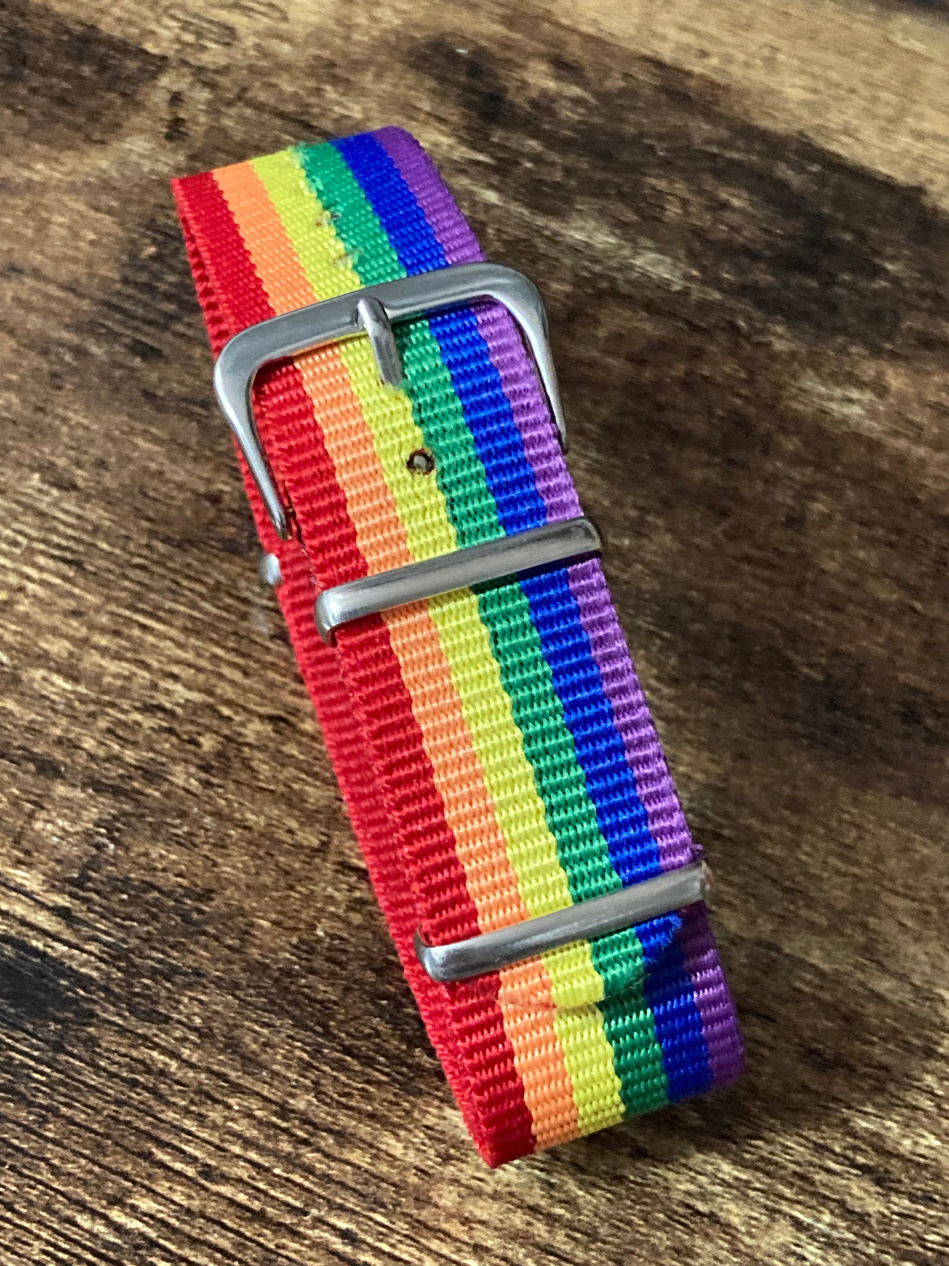 Canvas rainbow bracelet lgbtq+