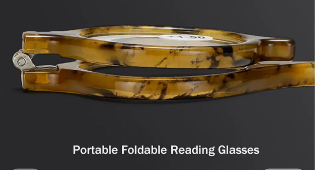 Tortoiseshell reader glasses magnifying pendant