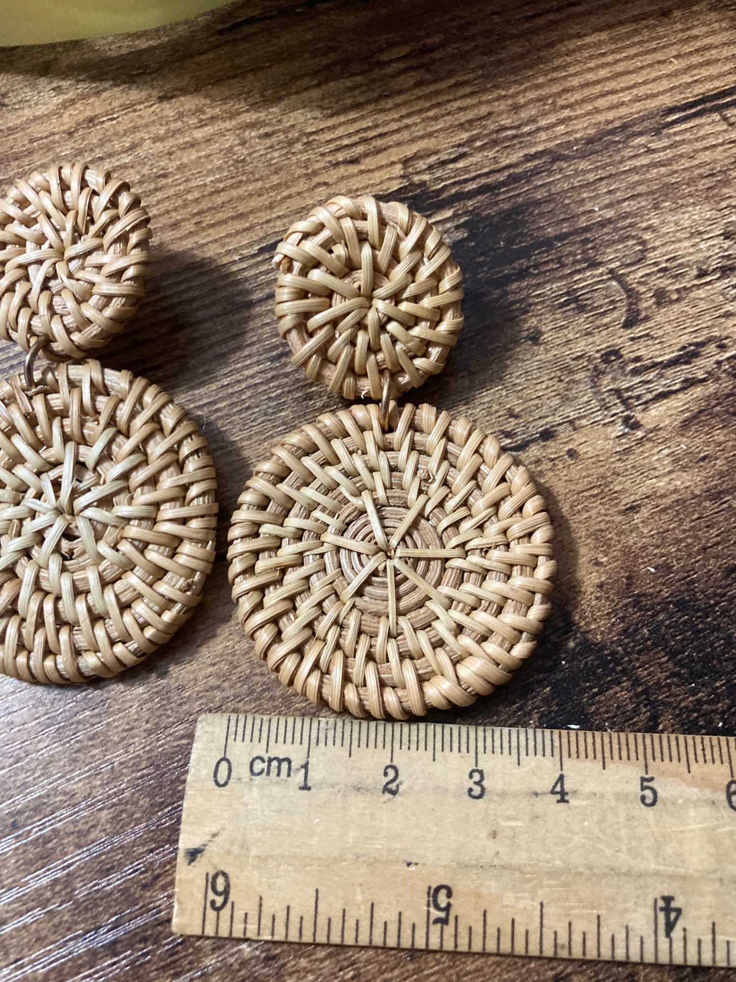 Raffia oversized drop earrings