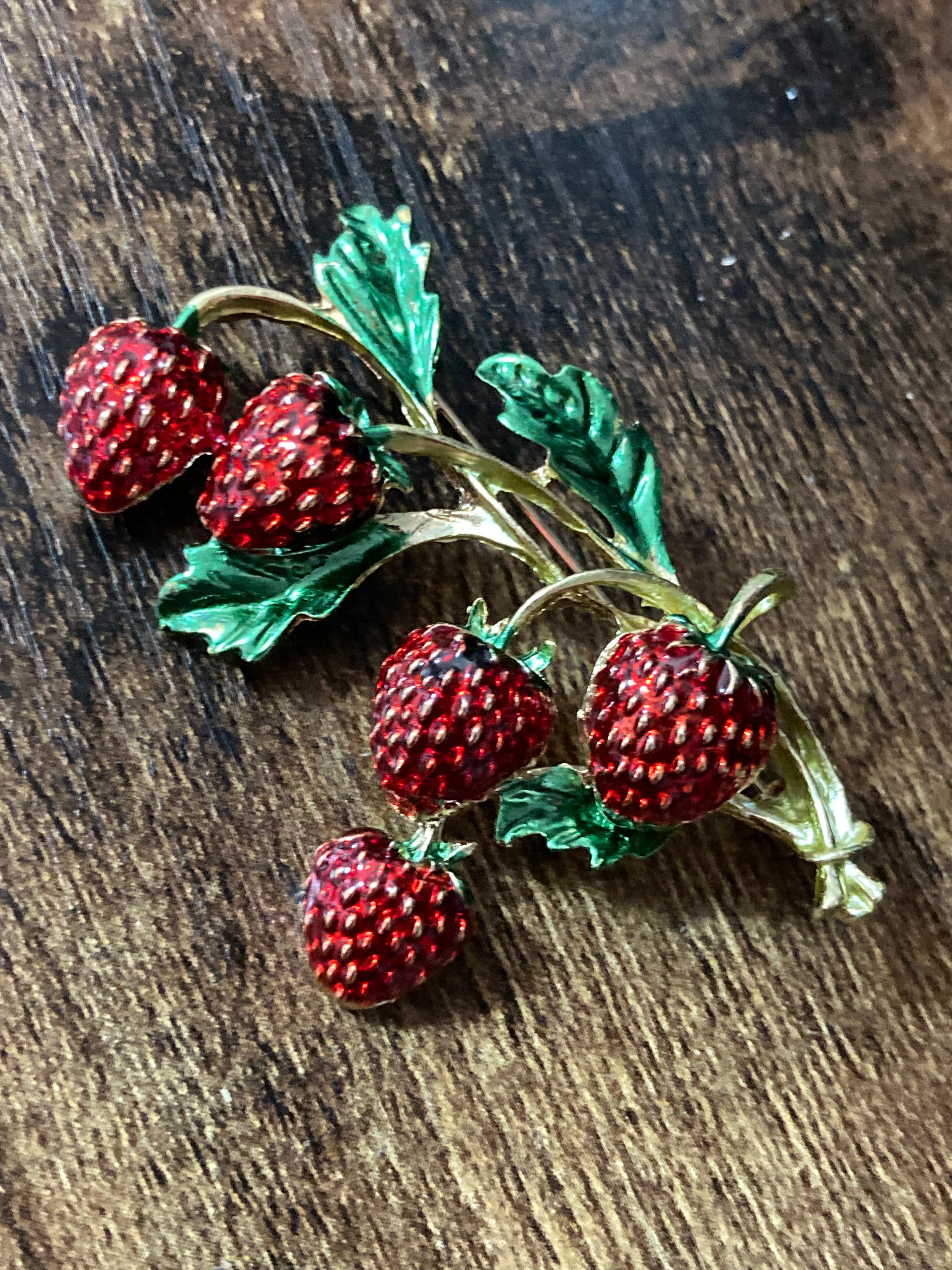 Red Strawberry brooch