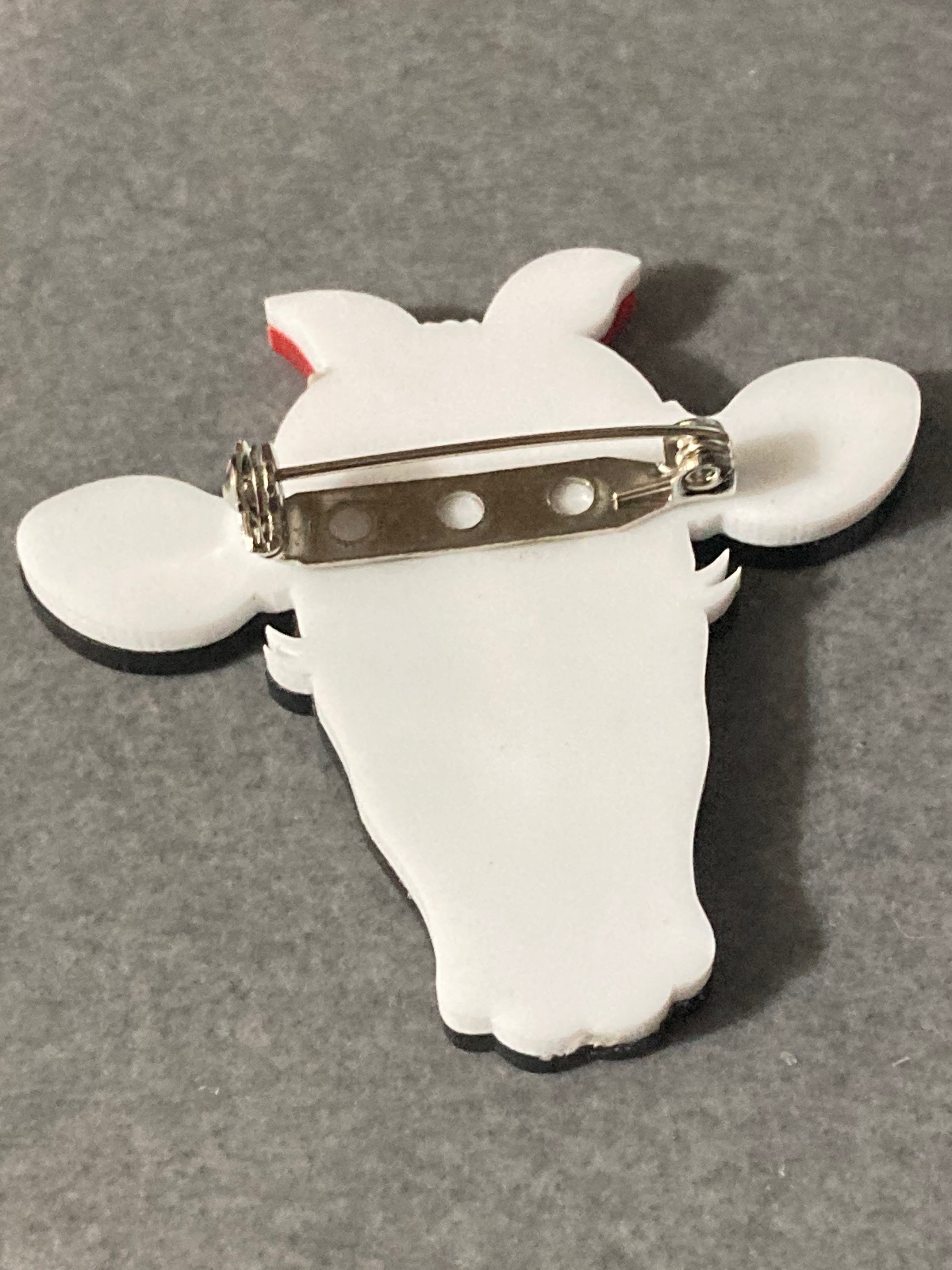 Daisy the cow acrylic brooch