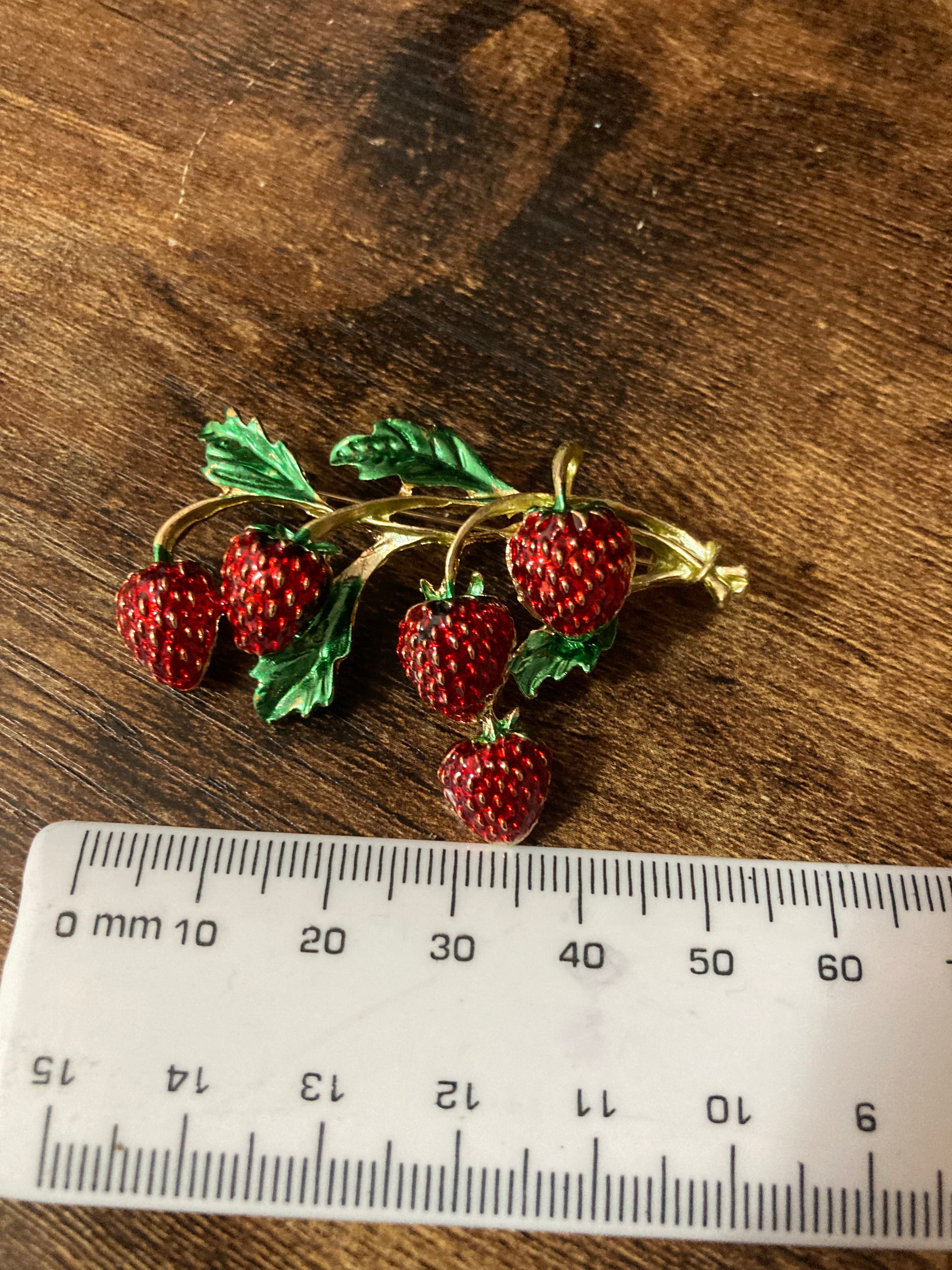 Red Strawberry brooch