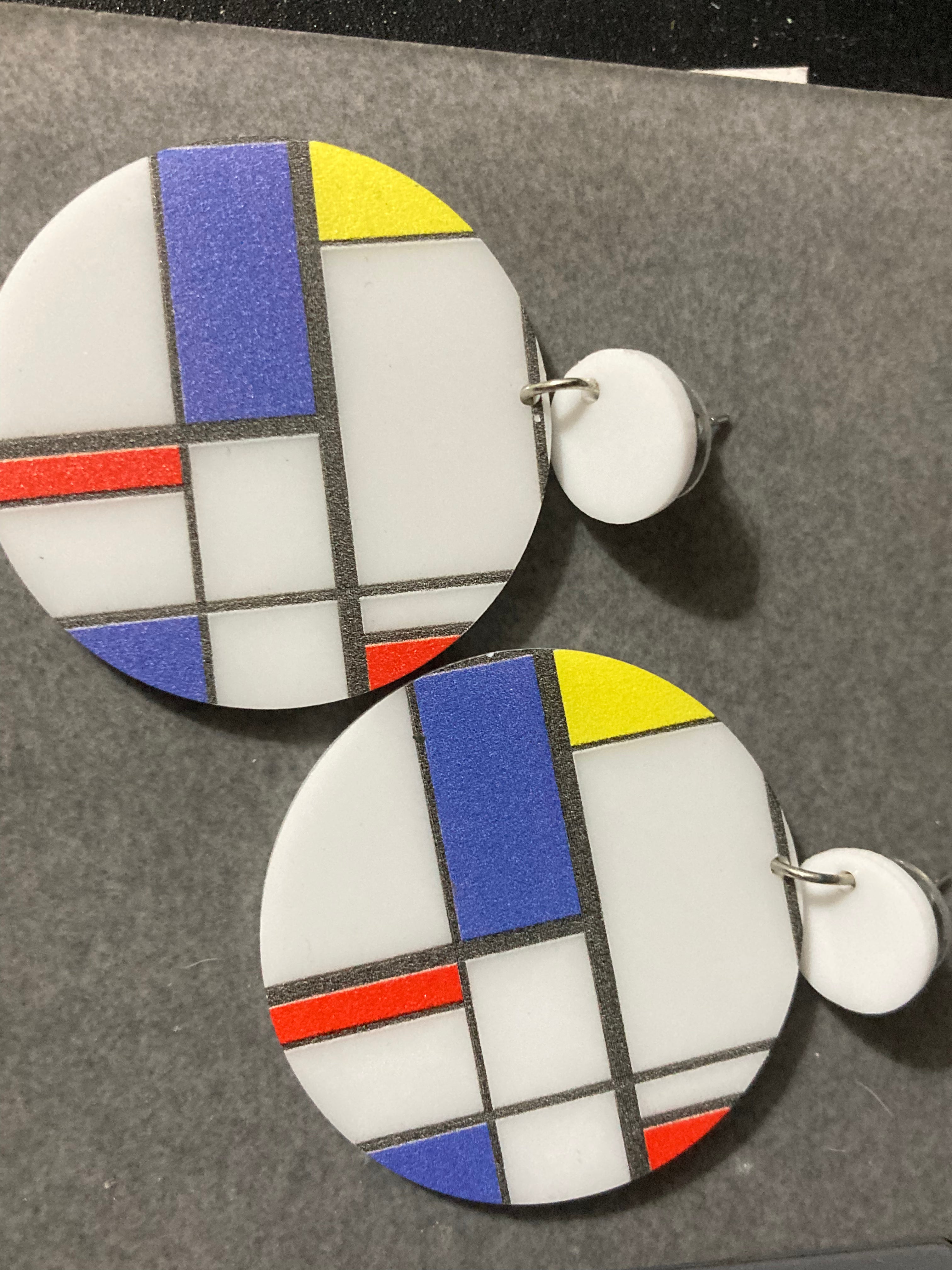 Bauhaus Mondrian dangly earrings