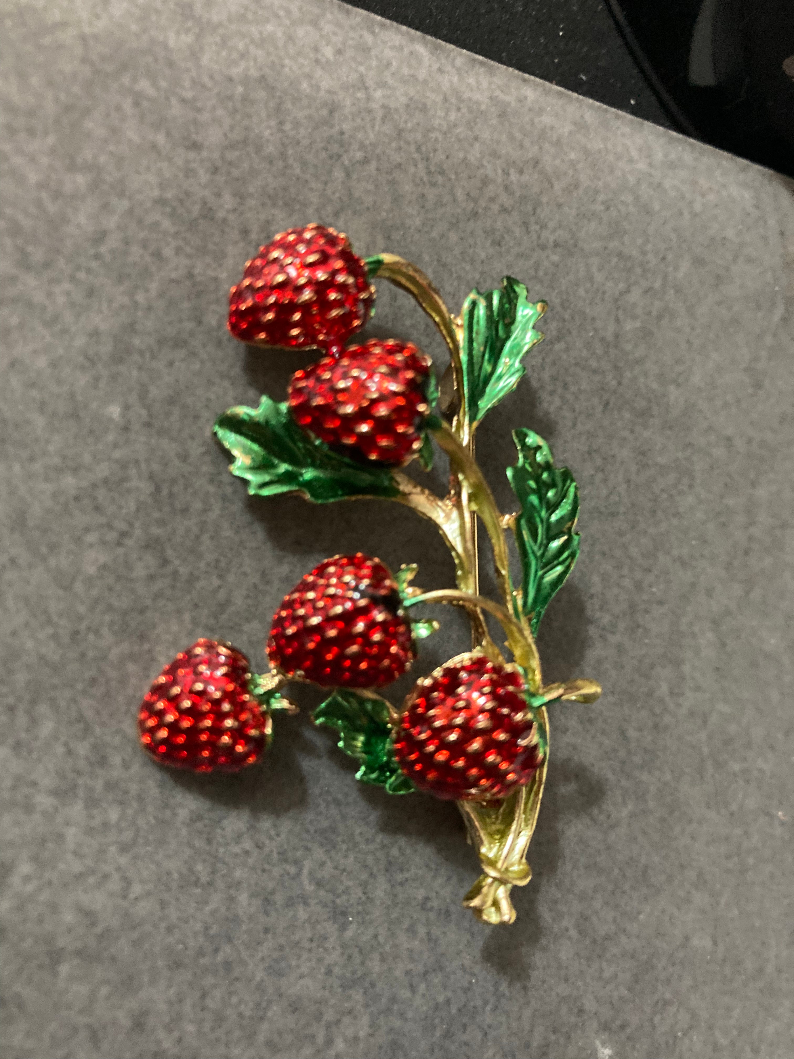 Red Strawberry brooch