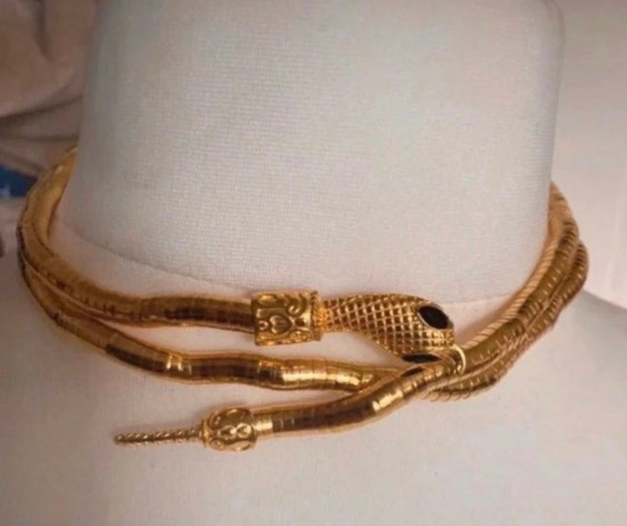 Gold bendy snake choker necklace