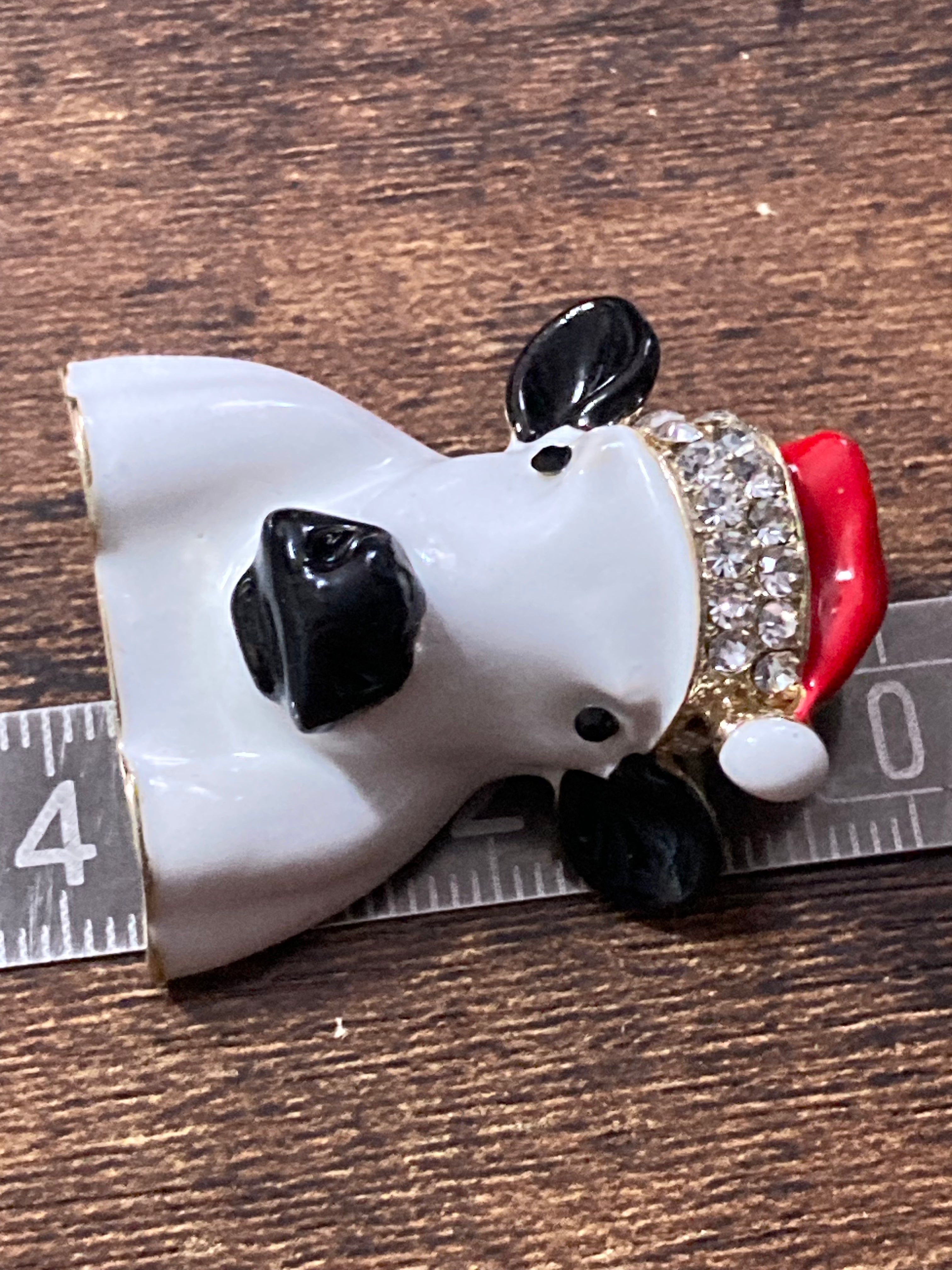 Diamanté Christmas Cow brooch