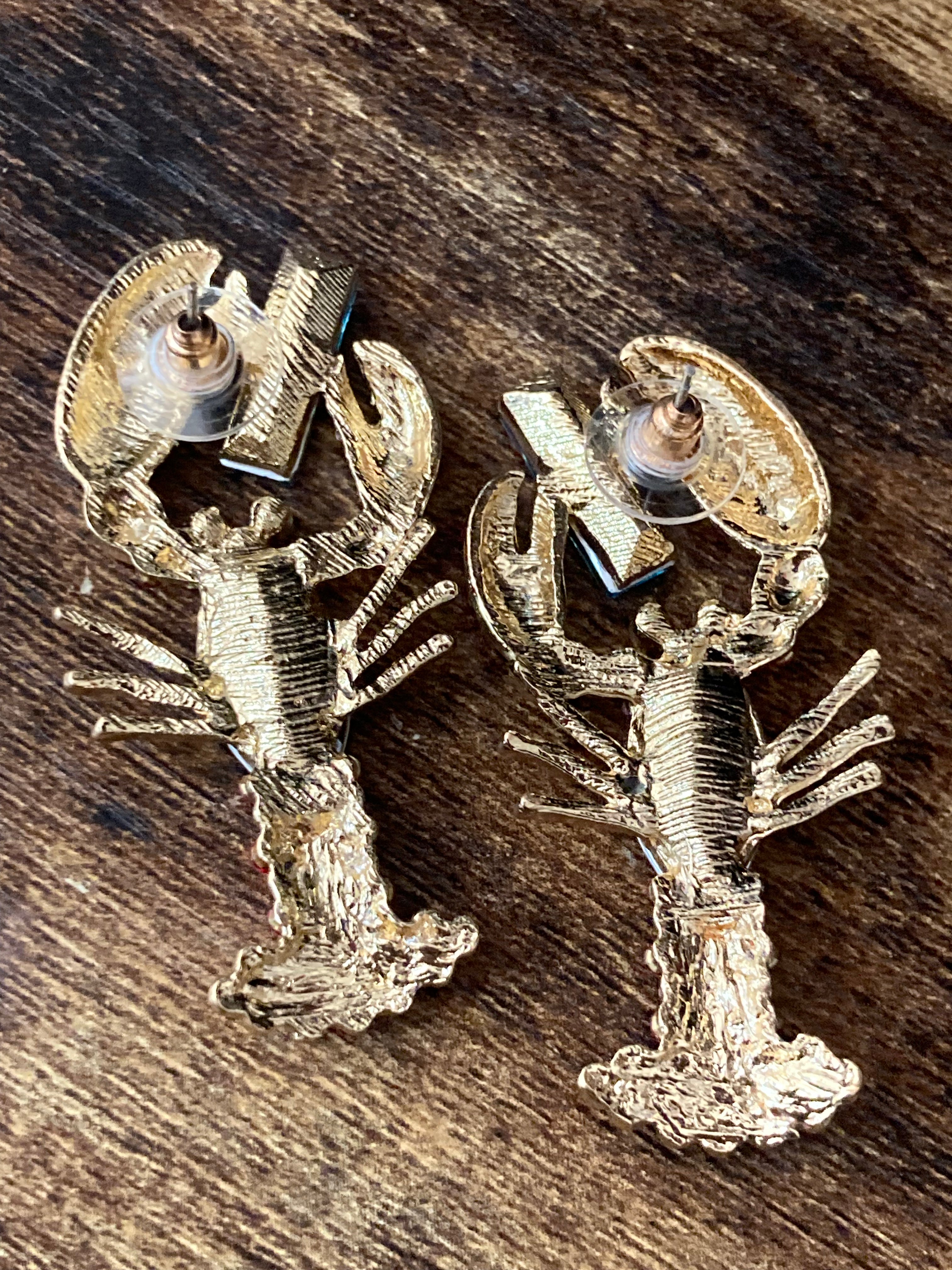 Diamanté lobster earrings