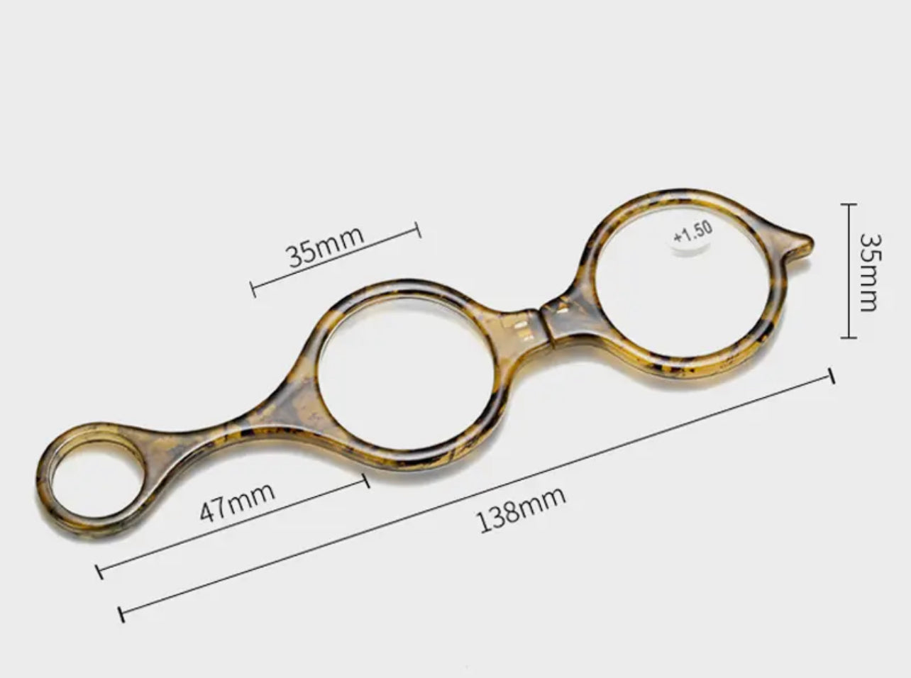 Tortoiseshell reader glasses magnifying pendant