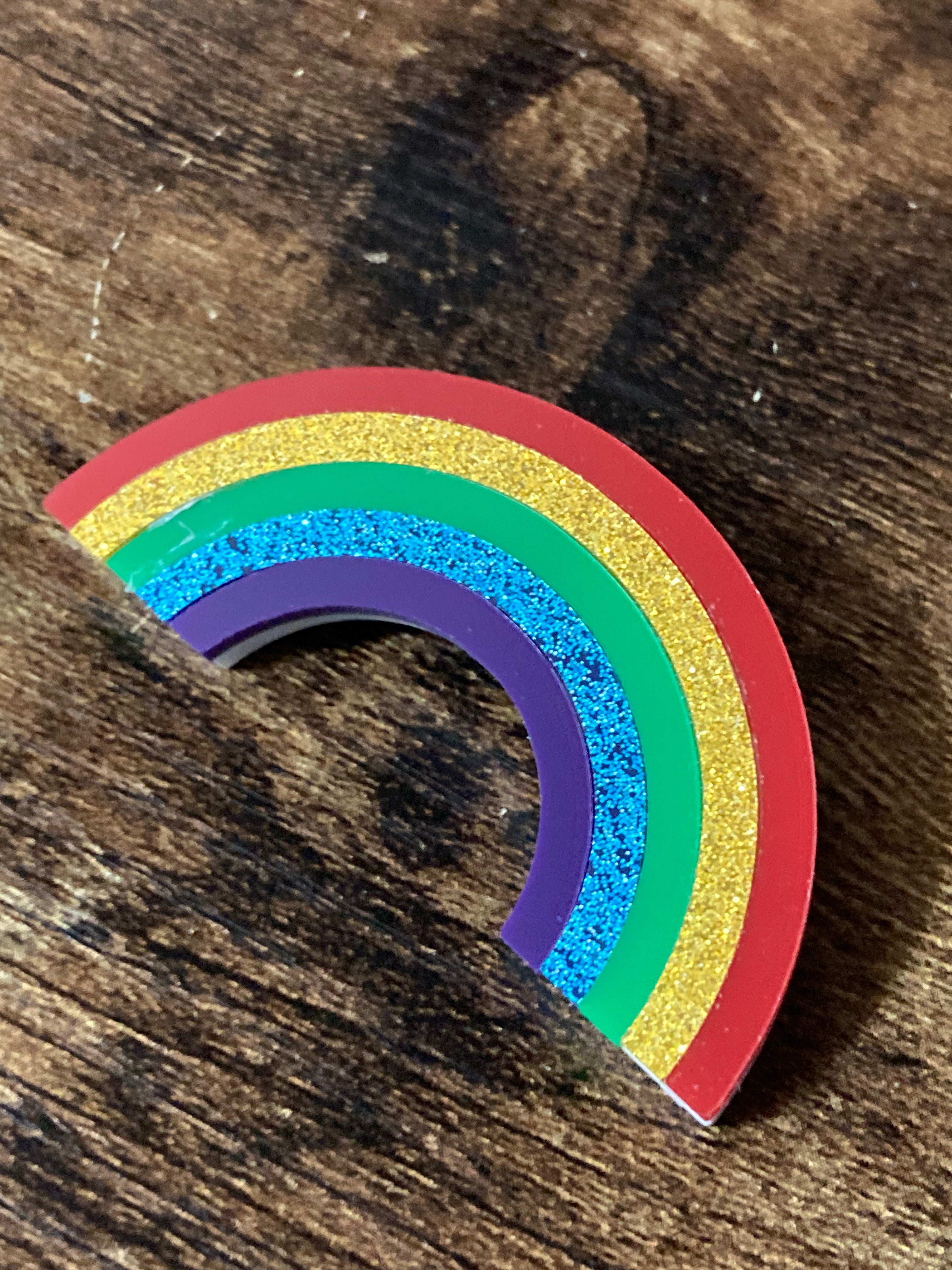 Rainbow brooch acrylic