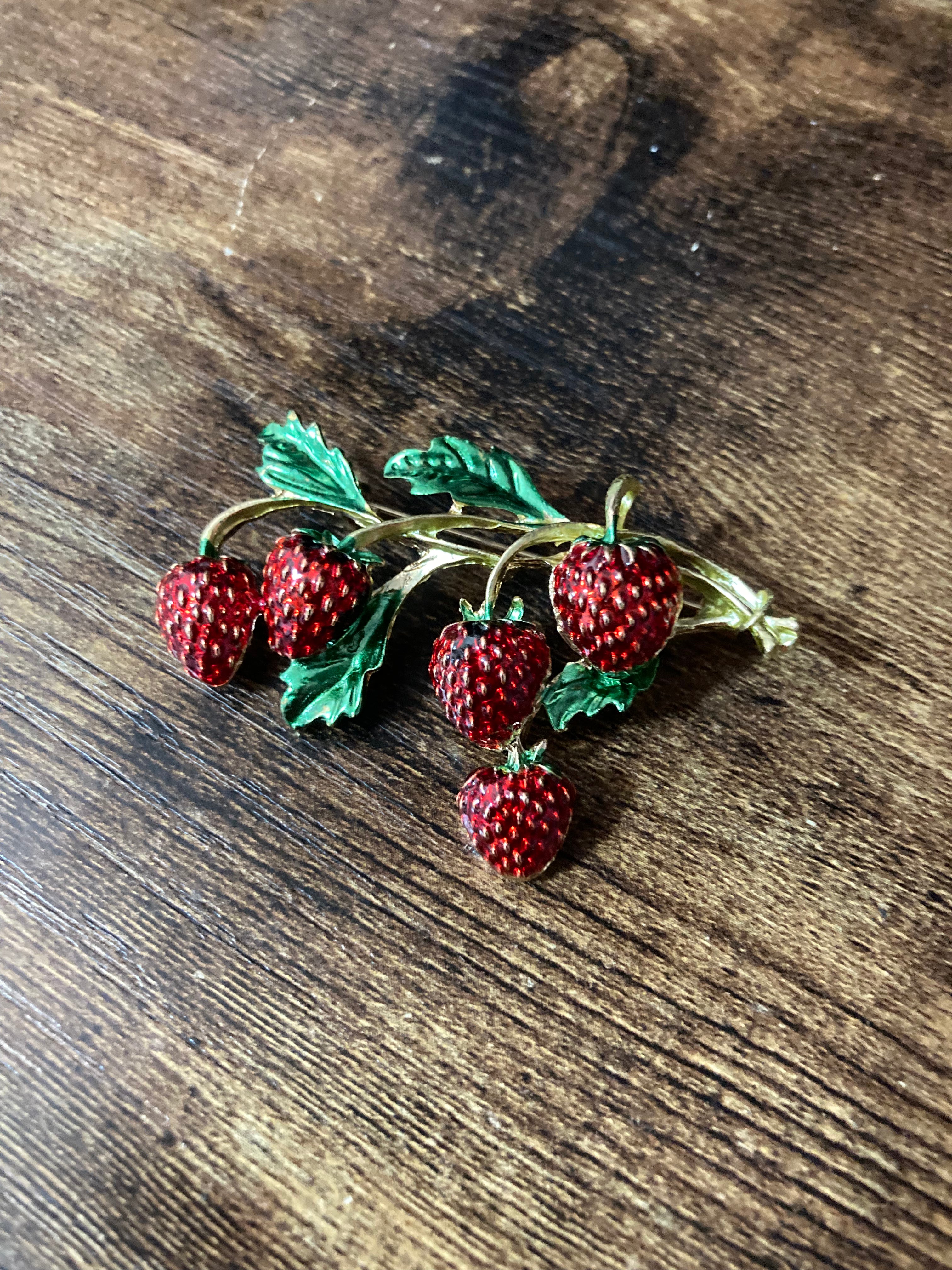 Red Strawberry brooch