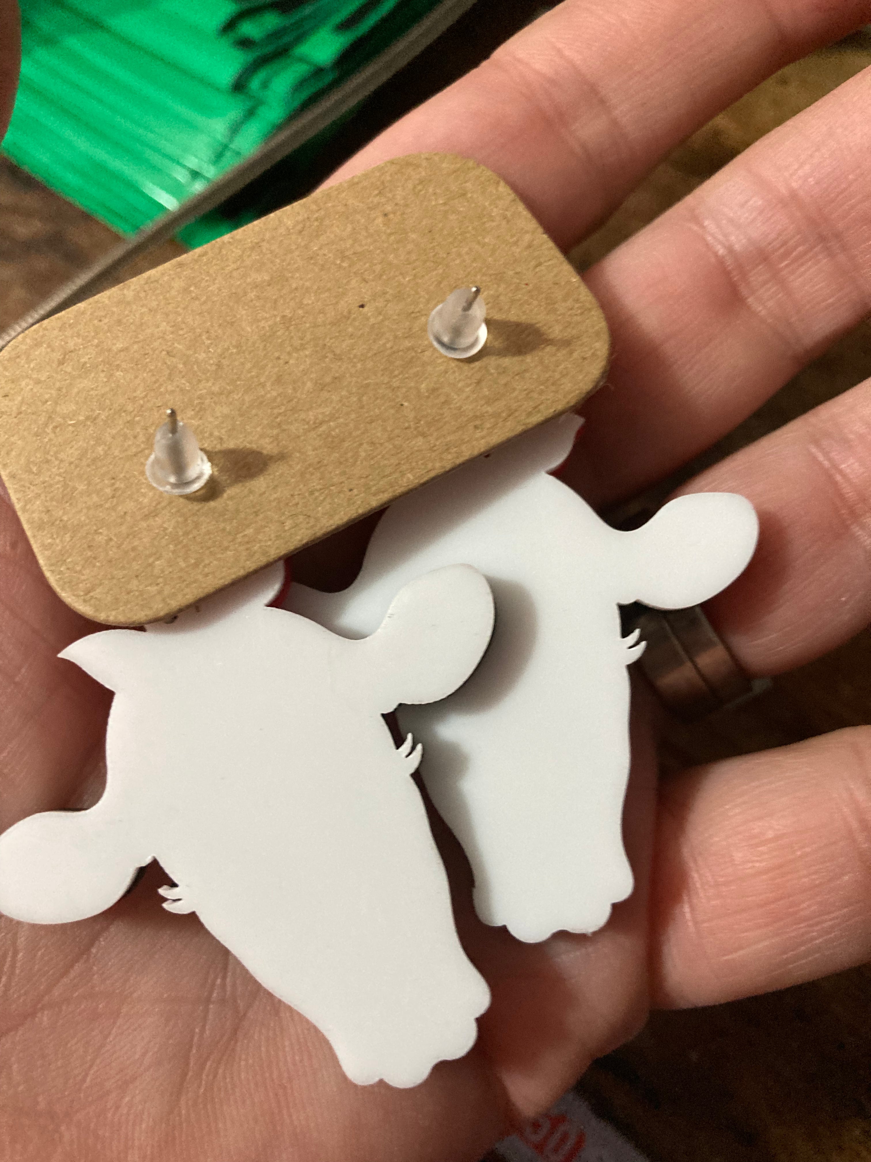 Daisy the cow acrylic earrings