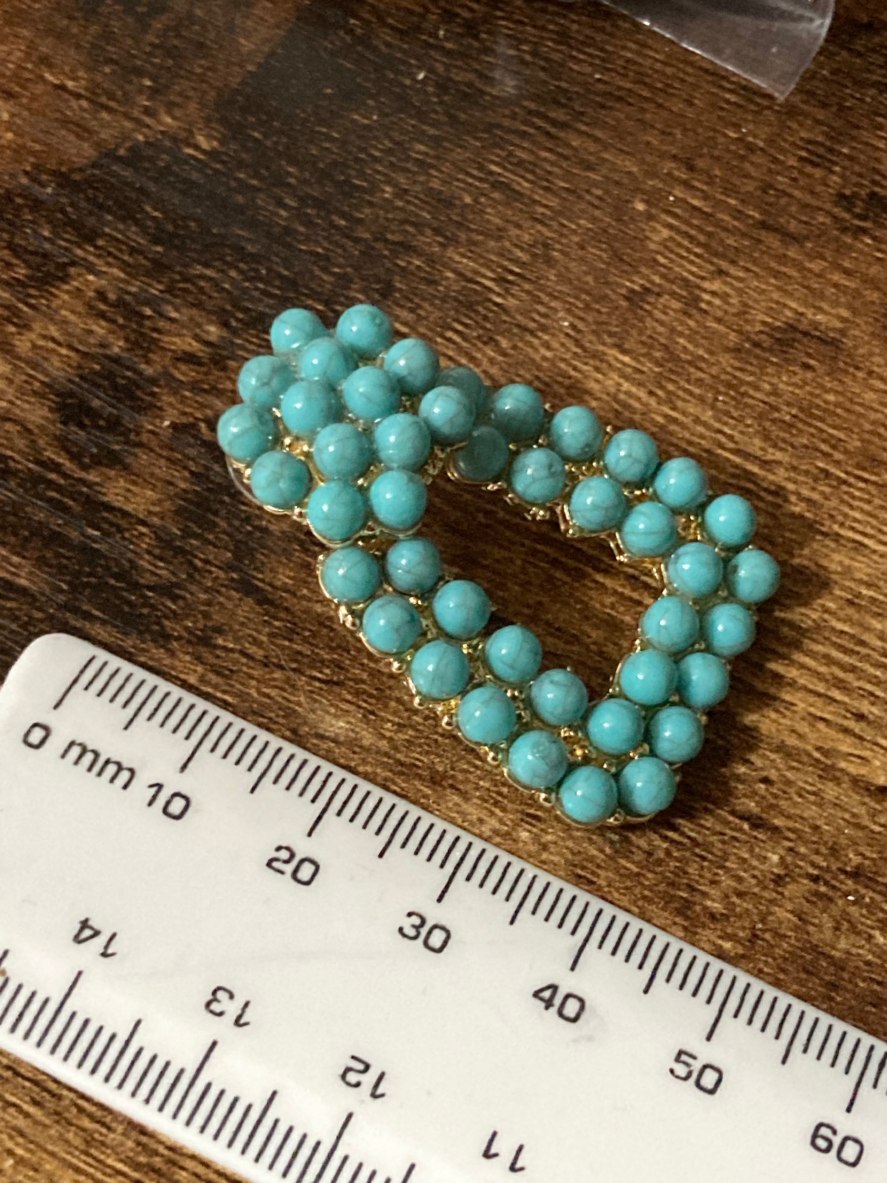 Turquoise beaded door knocker earrings